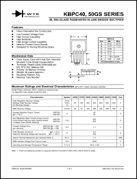 KBPC5006GS datasheet: 600V glass passivated bridge rectifier KBPC5006GS