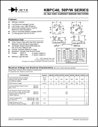 KBPC4004P datasheet: 400V high current bridge rectifier KBPC4004P