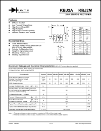 KBJ2D datasheet: 200V, 2.0A bridge rectifier KBJ2D