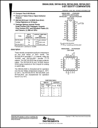 SN74ALS518N datasheet:  OCTAL BINARY/BCD IDENTITY COMPARATORS WITH ENABLE SN74ALS518N