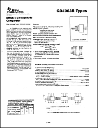 CD4063BF3A datasheet:  CMOS 4-BIT MAGNITUDE COMPARATOR CD4063BF3A