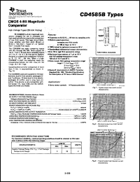 CD4585BF3A datasheet:  CMOS 4-BIT MAGNITUDE COMPARATOR CD4585BF3A