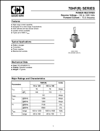 70HFR20M datasheet: 200 V, 70 A, Power rectifier 70HFR20M