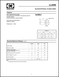 LL4448 datasheet: 75 V, 150 mA, Silicon epitaxial planar diode LL4448