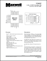9240LPRPQI datasheet: 14-bit, 10 MSPS monolithic A/D converter with LPT ASIC 9240LPRPQI