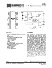 7846RPFS datasheet: 16-bit digital to analog converter 7846RPFS