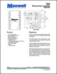 7820RPDS datasheet: Microprocessor-compatible 8-bit ADC 7820RPDS