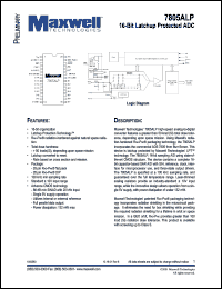 7805ALPRPFE datasheet: 16-bit latchup protected ADC 7805ALPRPFE