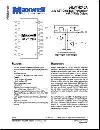 54LVTH245ARPFB datasheet: 3.3V ABT 8-bit octal bus transceiver with 3-state output 54LVTH245ARPFB