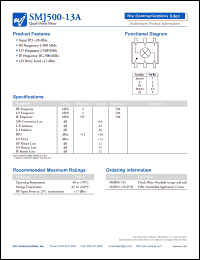 SMJ500-13A datasheet: Broadcast surface mount mixer SMJ500-13A