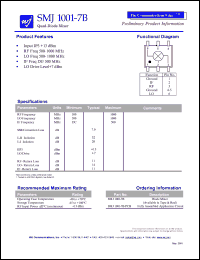 SMJ1001-7B-PCB datasheet: Quad-diode mixer SMJ1001-7B-PCB