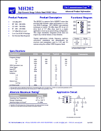MH202 datasheet: High dynamic range cellular band MMIC mixer MH202