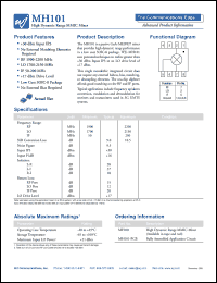 MH101-PCB datasheet: High dynamic range MMIC mixer MH101-PCB