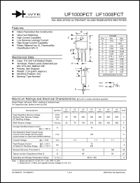 UF1002FCT datasheet: Reverse voltage: 200.00V; 10A isolated ultrafast glass passivated rectifier UF1002FCT