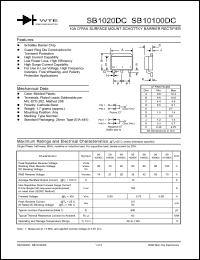 SB1080DC-T3 datasheet: Reverse voltage: 80.00V; 10A D2PAK surface mount schottky barrier rectifier SB1080DC-T3