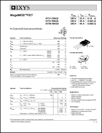 IXTM40N30 datasheet: 300V HiPerFET power MOSFET IXTM40N30