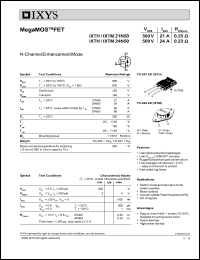 IXTM24N50 datasheet: 500V HiPerFET power MOSFET IXTM24N50