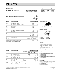 IXTH6N90 datasheet: 900V HiPerFET power MOSFET IXTH6N90