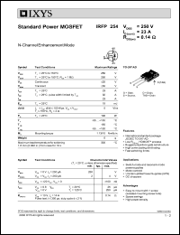 IRFP254 datasheet: 250V standart power MOSFET IRFP254