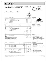 IRFP250 datasheet: 200V standart power MOSFET IRFP250