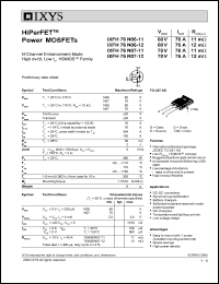 IXFH76N06-12 datasheet: 60V HiPerFET power MOSFET IXFH76N06-12