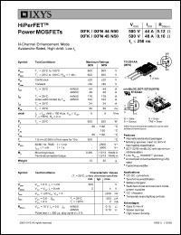 IXFK44N50 datasheet: 500V HiPerFET power MOSFET IXFK44N50