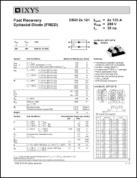 DSEI2X121-02A datasheet: 200V fast recovery epitaxial diode (FRED) DSEI2X121-02A