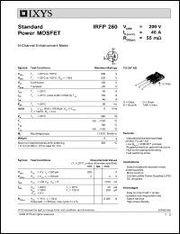 IRFP260 datasheet: 200V standard power MOSFET IRFP260