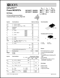 IXFH24N50Q datasheet: 500V HiPerFET power MOSFET Q-class IXFH24N50Q