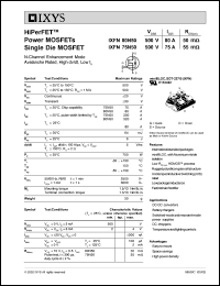 IXFN75N50 datasheet: 500V HiPerFET power MOSFET single die MOSFET IXFN75N50