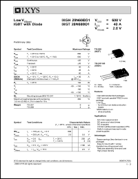 IXGT28N60BD1 datasheet: 600V low voltage IGBT with diode IXGT28N60BD1