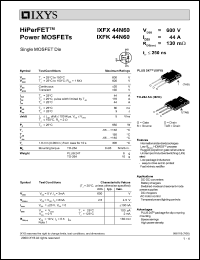 IXFX44N60 datasheet: 600V HiPerFET power MOSFET IXFX44N60