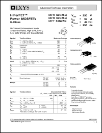 IXFT60N25Q datasheet: 250V HiPerFET power MOSFET Q-class IXFT60N25Q