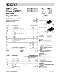 IXFK21N100Q datasheet: 1000V HiPerFET power MOSFET Q-class IXFK21N100Q