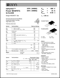 IXFK24N90Q datasheet: 900V HiPerFET power MOSFET Q-class IXFK24N90Q