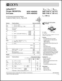 IXFN44N50Q datasheet: 500V HiPerFET power MOSFET Q-class IXFN44N50Q
