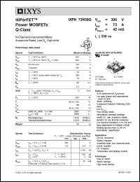 IXFN73N30Q datasheet: 300V HiPerFET power MOSFET Q-class IXFN73N30Q