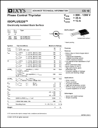CS19-08 datasheet: 800V phase control thyristor CS19-08