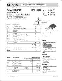 IXTC13N50 datasheet: 500V high MOSFET IXTC13N50