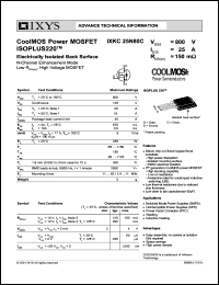 IXKC25N80C datasheet: 800V coolMOS power MOSFET IXKC25N80C
