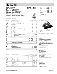 IXFE44N60 datasheet: 600V HiPerFET power MOSFET IXFE44N60