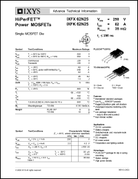 IXFK62N25 datasheet: 250V HiPerFET power MOSFET IXFK62N25