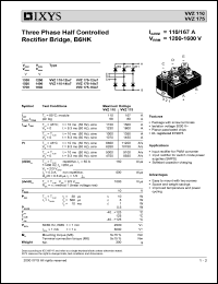 VVZ175-12IO7 datasheet: 1200V three phase half controlled rectifier bridge VVZ175-12IO7