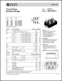 VUO110-16NO7 datasheet: 1600V three phase rectifier bridge VUO110-16NO7