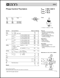 CS8-12IO2 datasheet: 1200V phase control thyristor CS8-12IO2