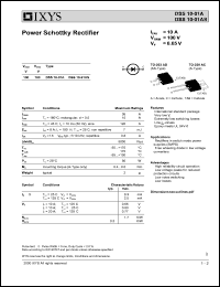 DSS10-01A datasheet: 100V power schottky rectifier DSS10-01A