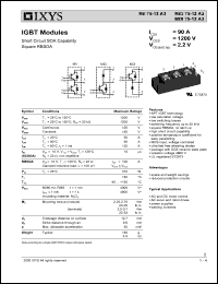 MDI75-12A3 datasheet: 1200V IGBT module MDI75-12A3