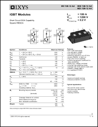 MII150-12A4 datasheet: 1200V IGBT module MII150-12A4