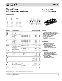 VWO60-16IO7 datasheet: 1600V three phase AC controller module VWO60-16IO7