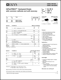 DSEC60-03A datasheet: 300V HiPerFRED epitaxial diode with soft recovery DSEC60-03A